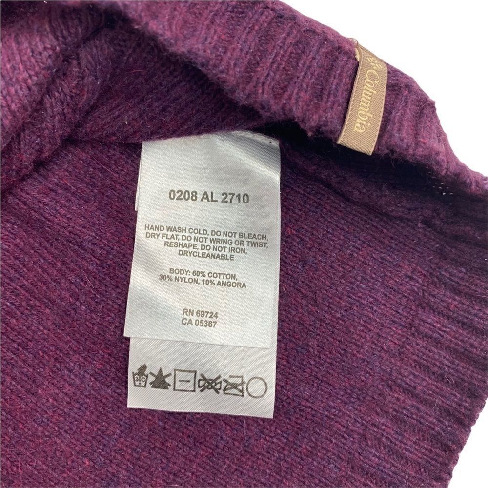 Columbia Womens Sweater Purple Long Sleeve Crew Neck Chunky Cable Knit Small S - Picture 7 of 9